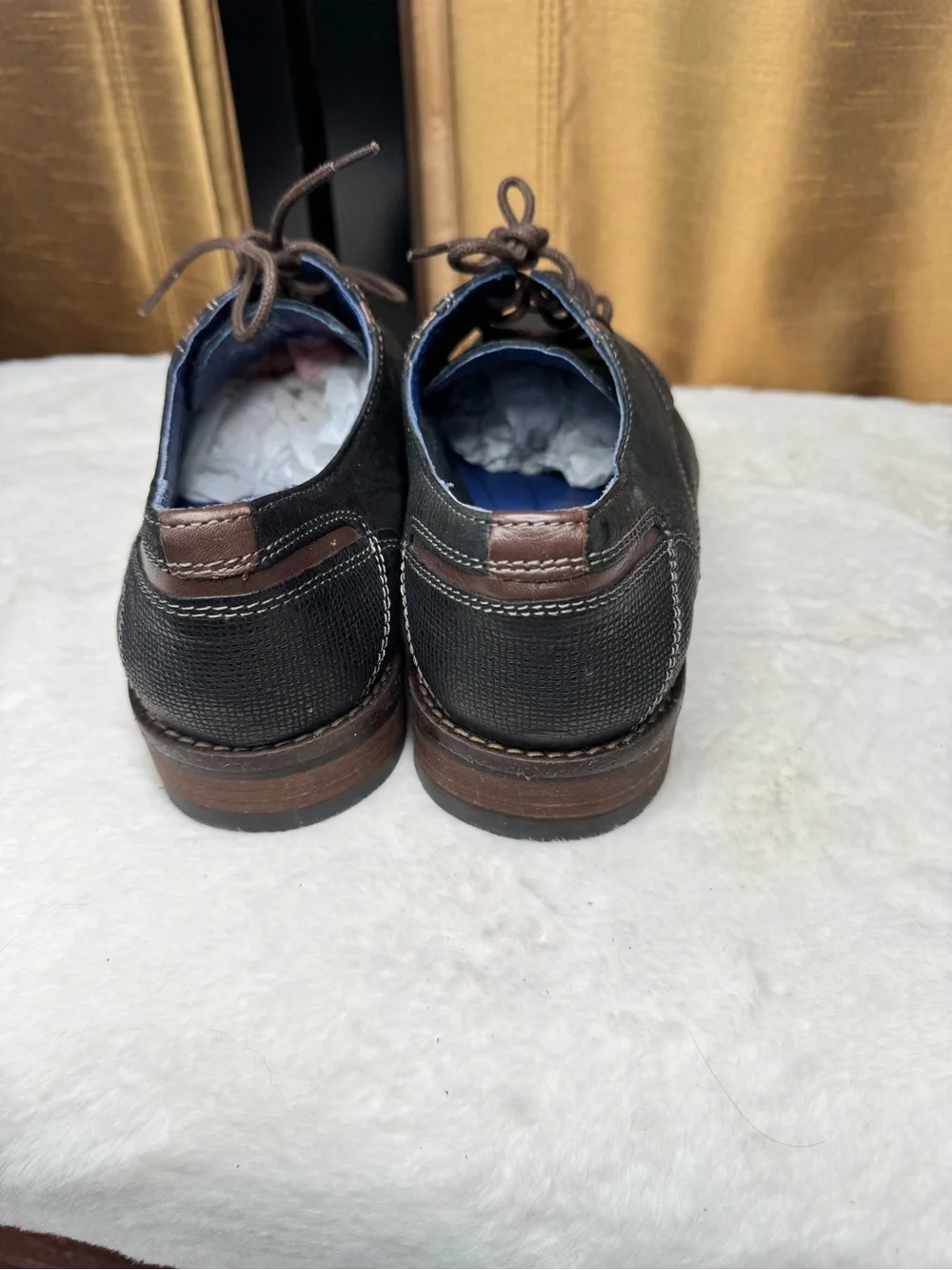 AM Shoe Company Black Leather Cap Toe Oxfords Men’s Size 7